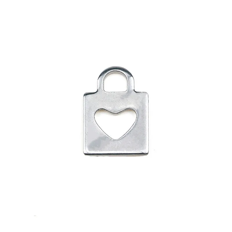 10 шт./лот маленький кулон в виде ключа из нержавеющей стали форме сердца DIY