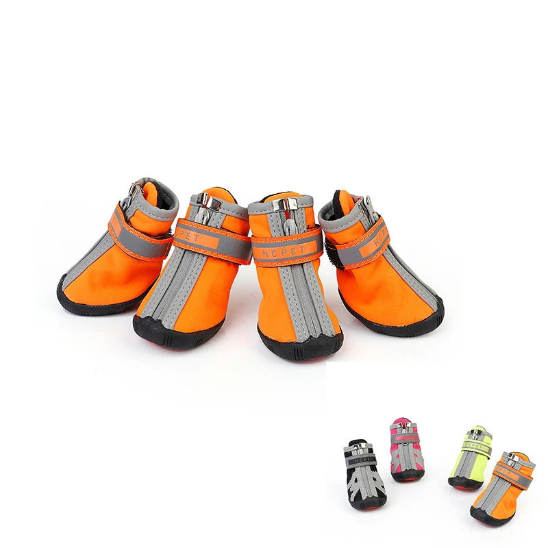 4 шт./компл. Pet обувь Светоотражающие Водонепроницаемый собаки Теплые сапожки