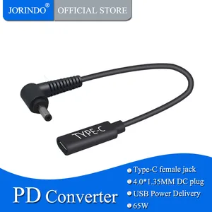 JORINDO 0.15M/0.49FT Type-C female jack to DC4.0*1.35MM PD Charging Adapter Cable , 65W USB-C to 40135 Fast Charging Line