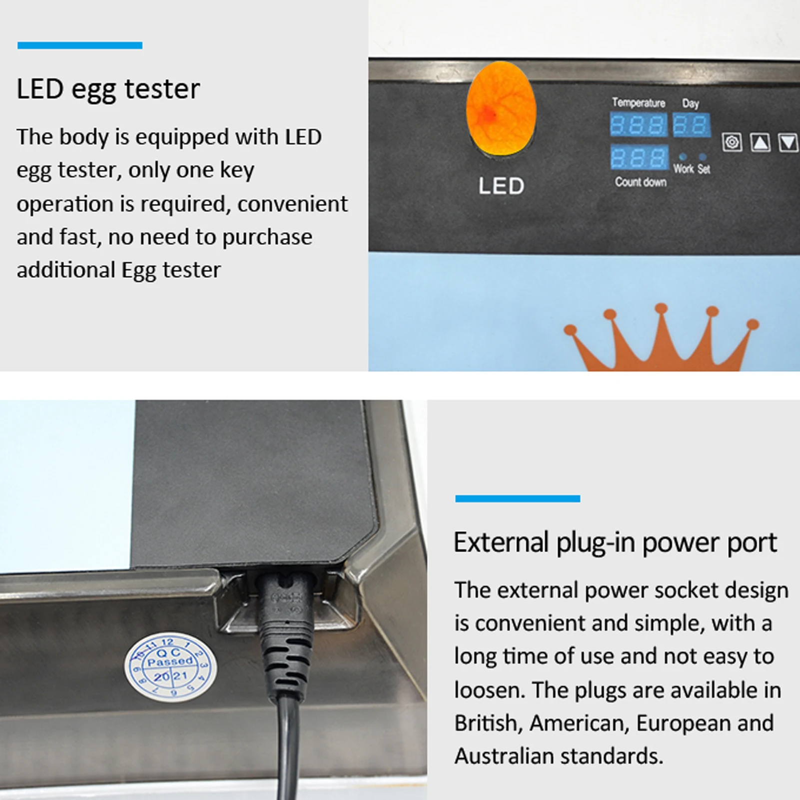 

Egg Incubators Digital Fully Automatic Hatcher for 15 Eggs Chickens Duck Turkey Egg Poultry Eggs Hatcher LED Screen can