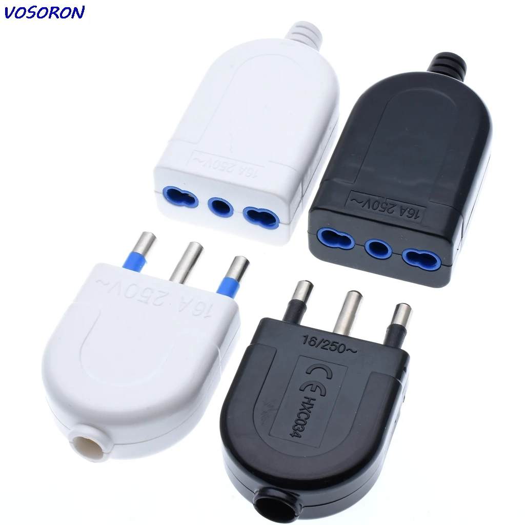 1 пара 16A итальянский штекер подключите шнур питания папа вилки тройной