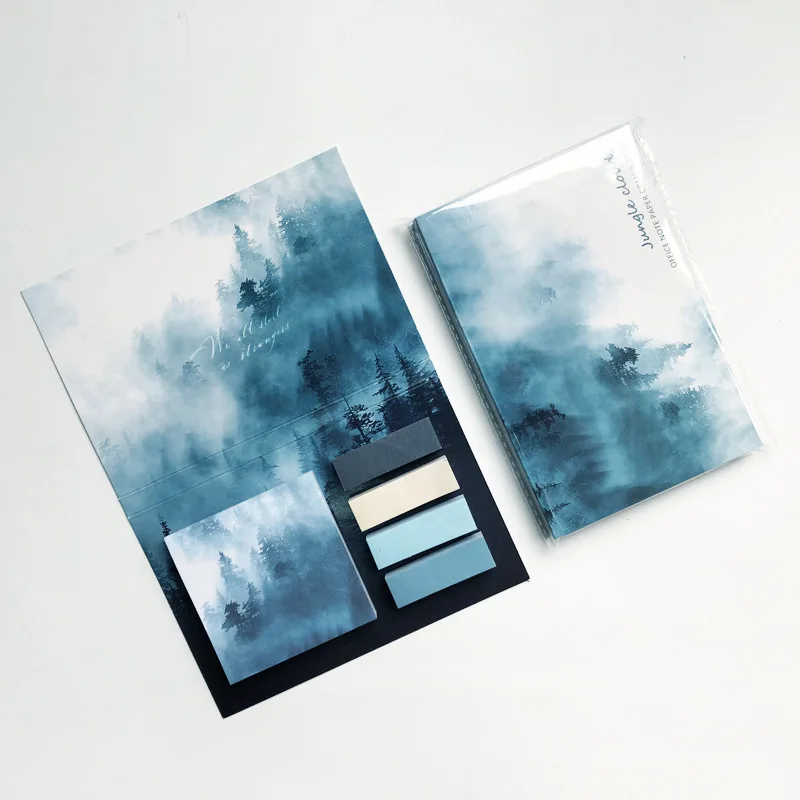 

Creative Combination Beautiful Oil Painting Landscape Post-it Set Cute Note Notebook Cute Student Stationery Diary Decoration