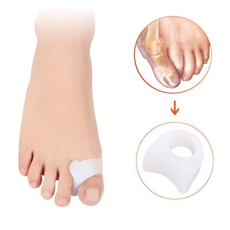 

Y98B 2pcs Silicone Toe Corrector Orthotic Straightener Separator Foot Care Correctors