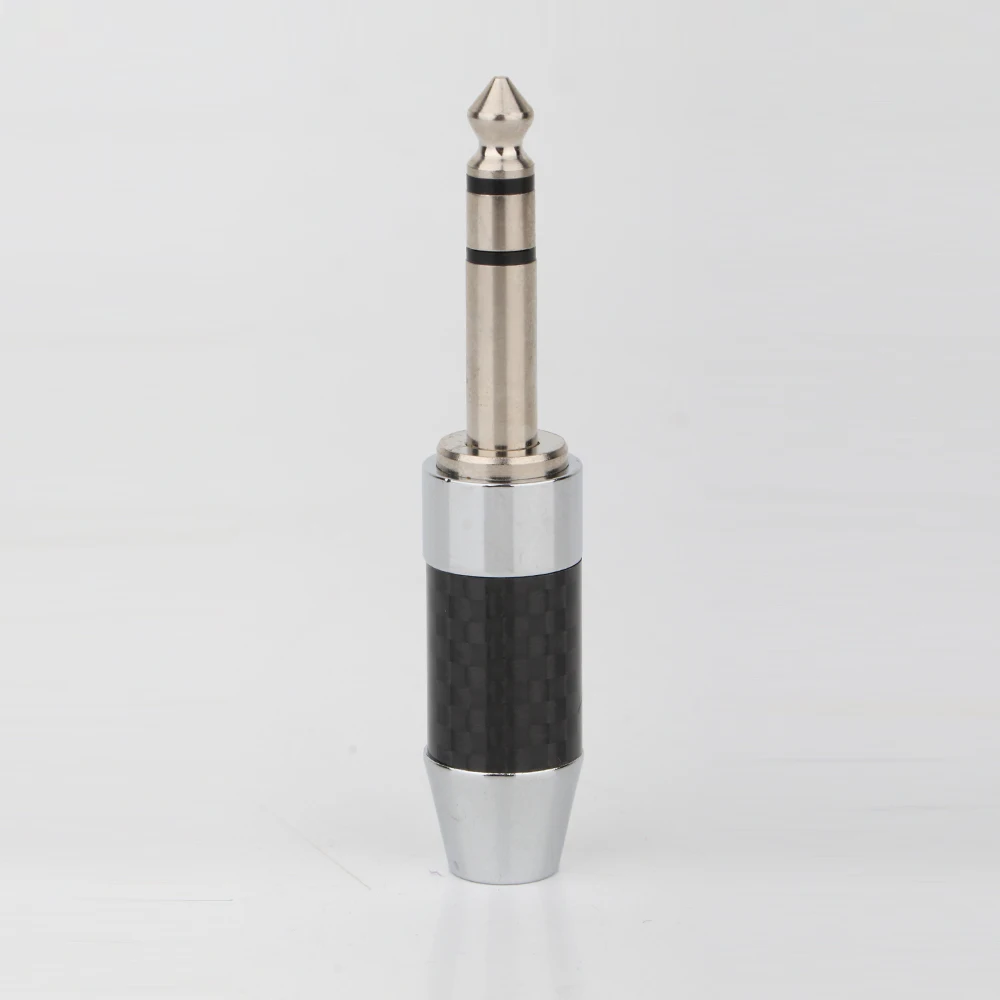 6,35 mm TRS-Adapter, rhodiniert, Kopfhörerstecker, 9 mm Kohlefaser, Hifi, 3,5 mm Kopfhörerkabel-Anschlüsse, AUX-Audio-Adapter – Detail 6