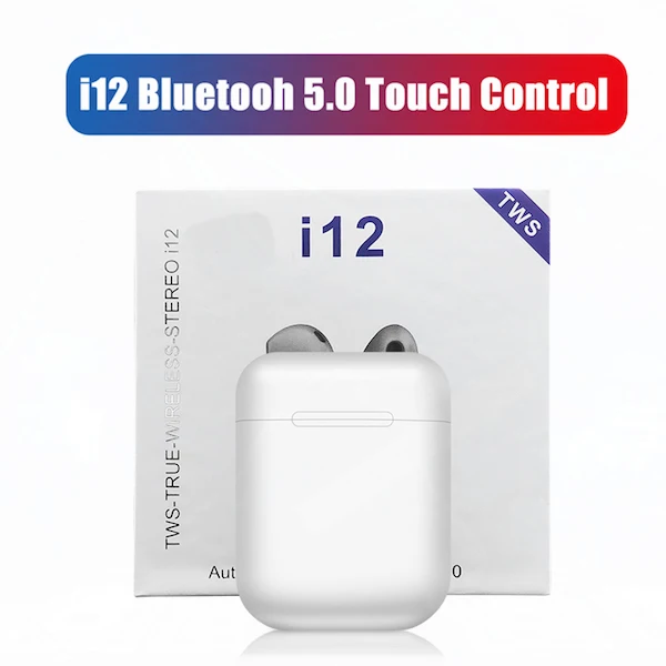 TWS White I12 TWS, оригинальные беспроводные Bluetooth наушники, беспроводные, авто сопряжение, спортивные наушники с наушниками, аксессуары для i7s i10 TWS - Цвет: TWS White