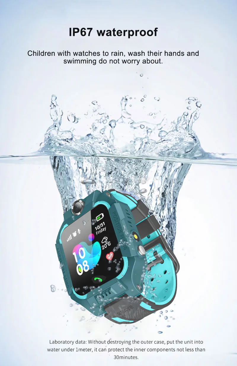 IP67 глубокий Водонепроницаемый Дети gps смарт-телефон часы для детей водостойкие часы телефон младенца плавания