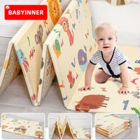 babyinner baby play mat foldable toddlers crawling mats anti skid xpe infant playmat portable parlor game blanket 200180cm