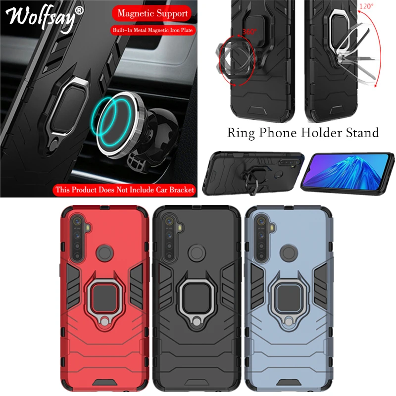 Чехол Wolfsay для Oppo Realme 5 защитный чехол с магнитной присоской и полной подставкой