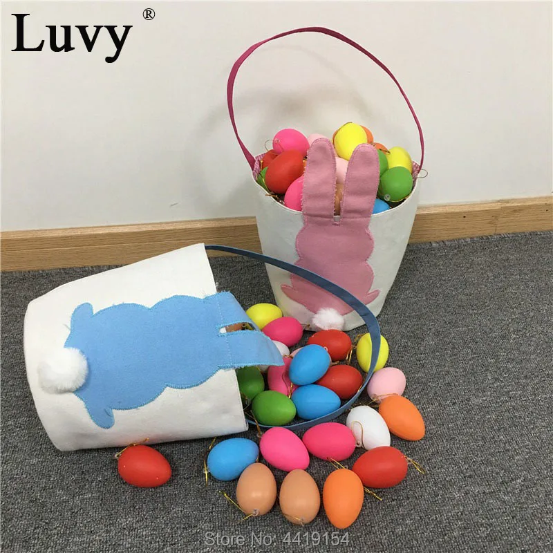 Luvy 20 шт./лот новый дизайн пасхальные сумки тоуты 2 цвета мешки в виде кролика
