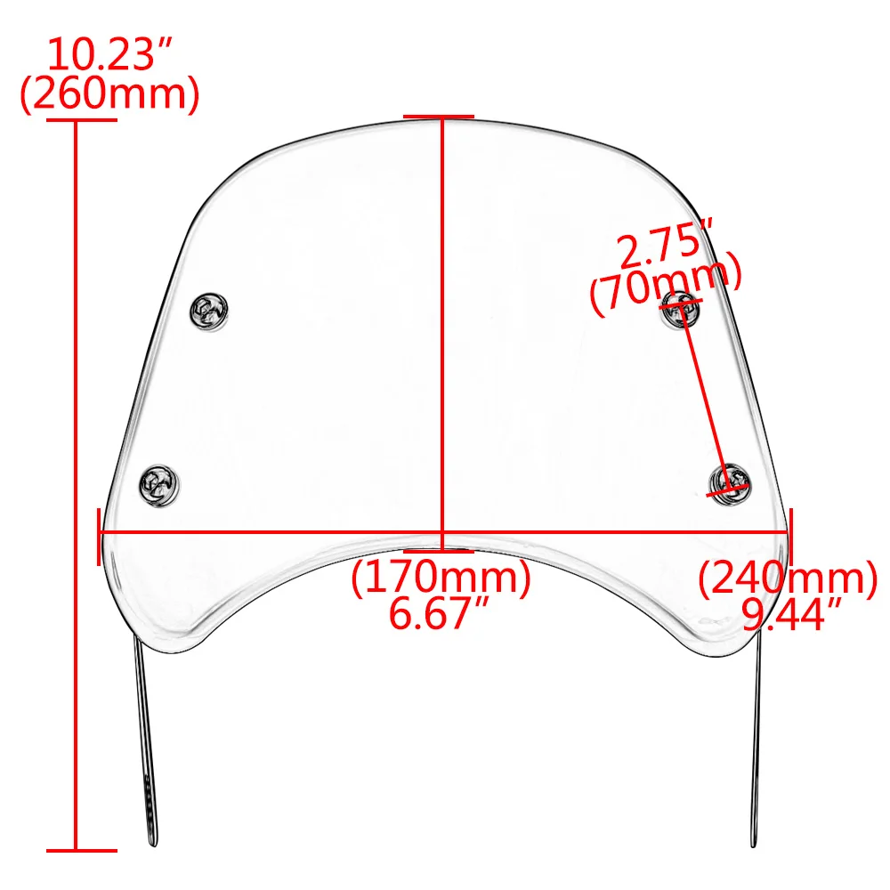 

Motorbike Black Vintage Headlight Windshield Instrument Visor Windscreen Deflector For Harley XL Yamaha XJ XJR Honda CB125 Cafe