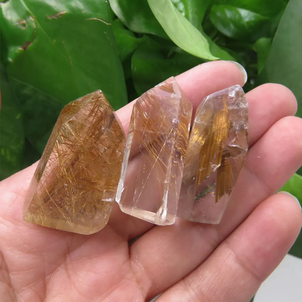 Новинка! 3 шт. оптовая продажа AAAA натуральный золотистый рустиловый кварц rutilaed Hair