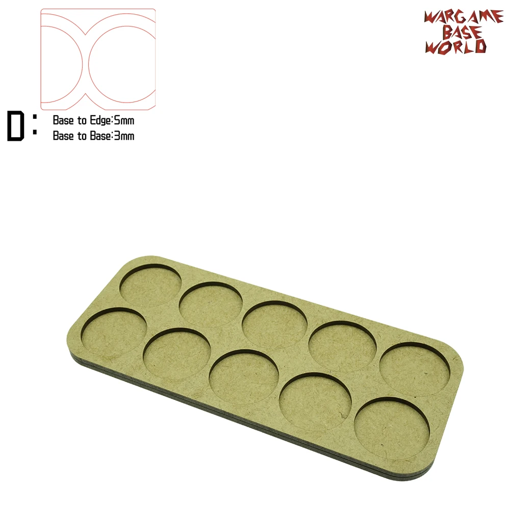 Основа Wargame World Tray 10 опоров 32 мм круглая двойная форма Beeline MDF|Наборы для сборки