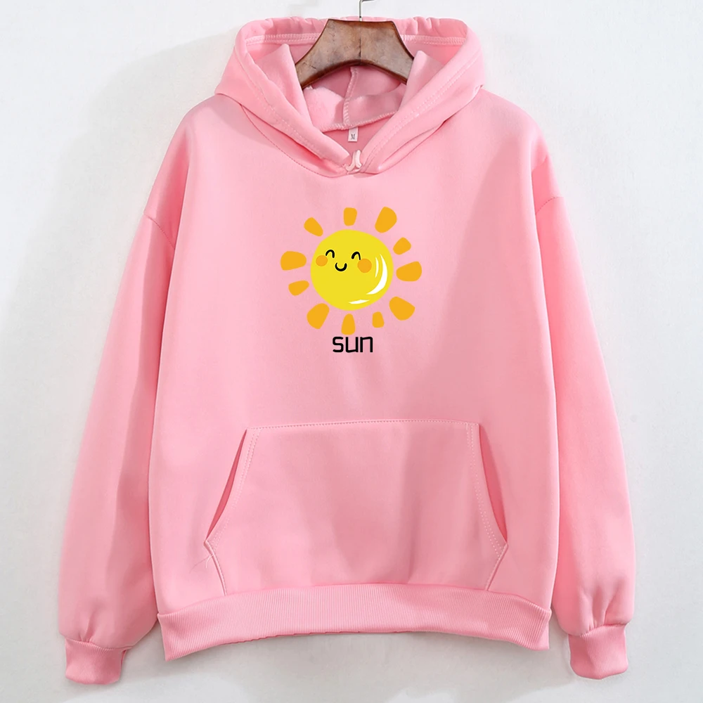 Sun Print Funny Hip Hop Tops Women Thick Women's Casual Warm Cute Hoodies Sportswear Kpop Sweetshirt for Girls