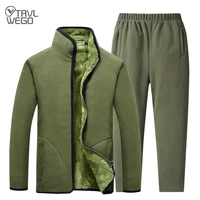 trvlwego winter spring warm soft fleece jacketpants men outdoor hiking camping fishing coat trousers sports ultralight m 4xl