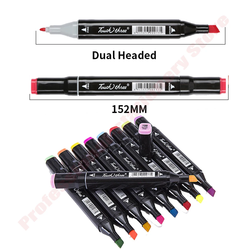 

TOUCHthree 168 Colors Optional Artist Dual Head Alcohol Ink Sketch Markers Set For Manga Drawing Pen Design Supplies Animation