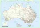 Детальная карта Австралии, художественный Шелковый плакат, печать 24x36 дюймов