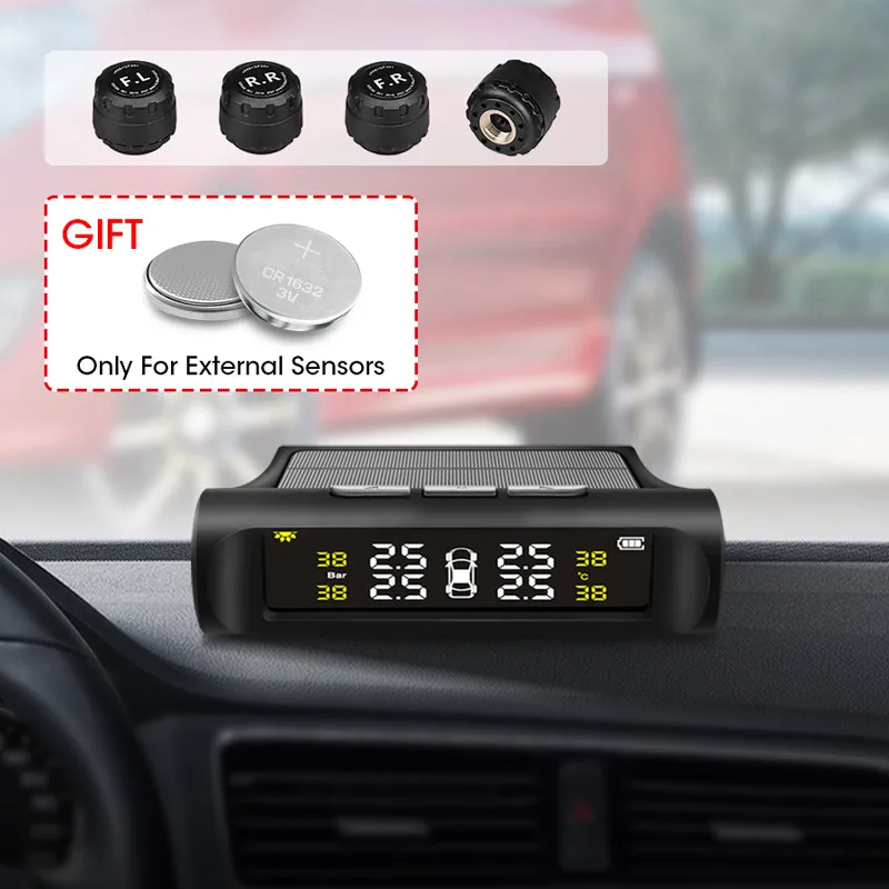 2021 цветная Солнечная TPMS Автомобильная сигнализация давления в шинах