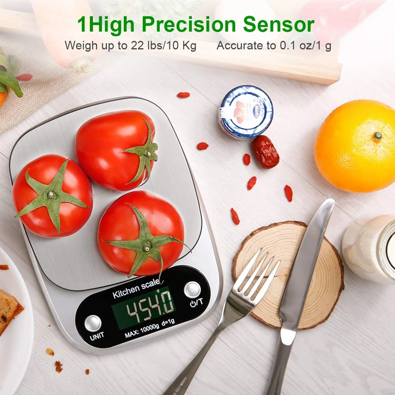 Электронные кухонные весы цифровые из нержавеющей стали с ЖК дисплеем и