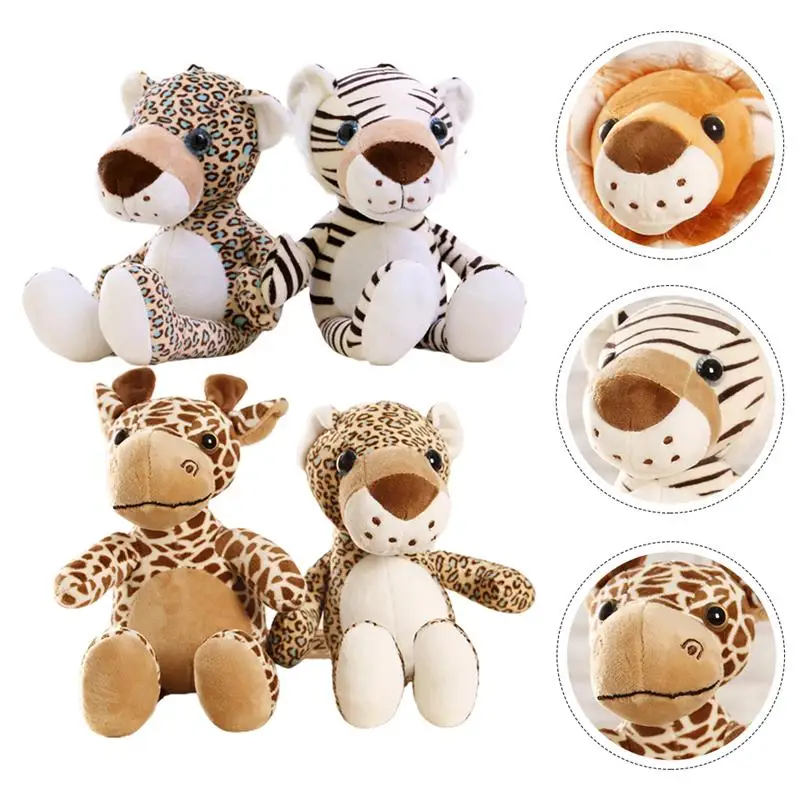 

4pcs Durable Useful Decorative Adorable Animal Doll Animals Plush Toys for Kids Toddlers