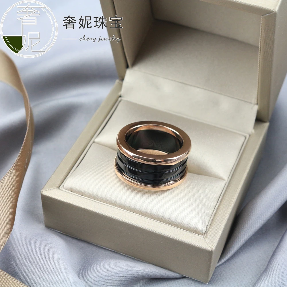 S925 серебро черно-белая керамика классические кольца обручальное кольцо золота