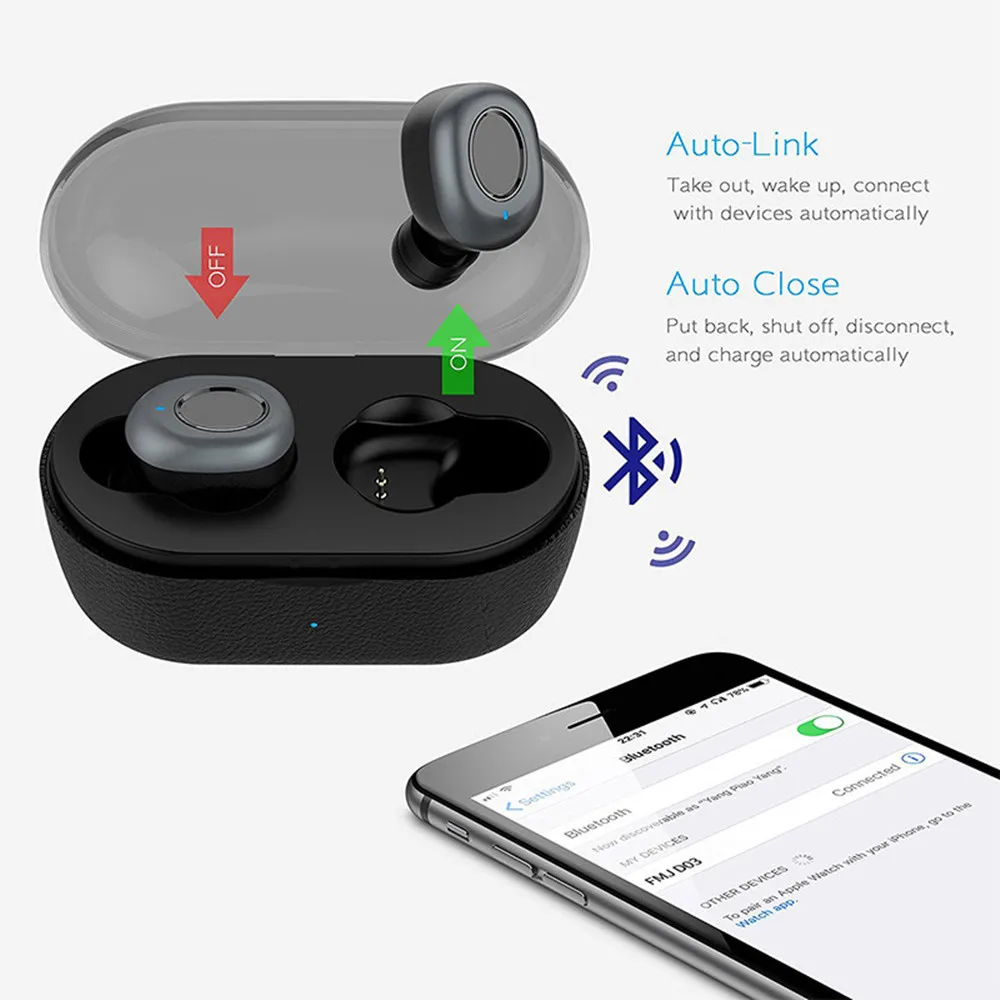TWS, Bluetooth наушники V5.0, двойные, пшеничный вызов, в ухо, Спортивная гарнитура, IPX5, водонепроницаемая, мини стерео гарнитура, 600 мА/ч, зарядная коробка