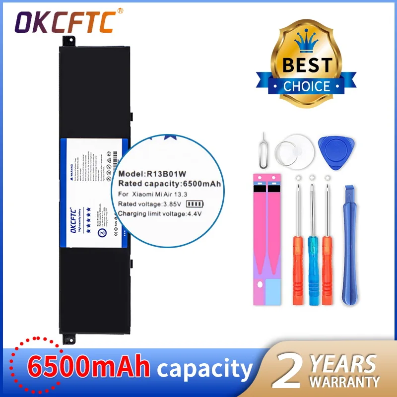 OKCFTC 7.6V 6500mAh New R13B01W R13B02W Laptop Battery For Xiaomi Mi Air 13.3" Series Tablet PC 39WH