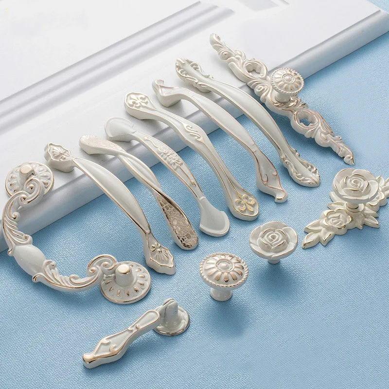 Дверные ручки в европейском сельском стиле золотая слоновая кость белая