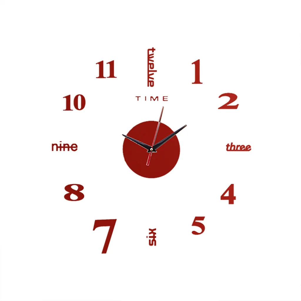 Современные Настенные 3d часы сделай сам акриловые зеркальные наклейки с