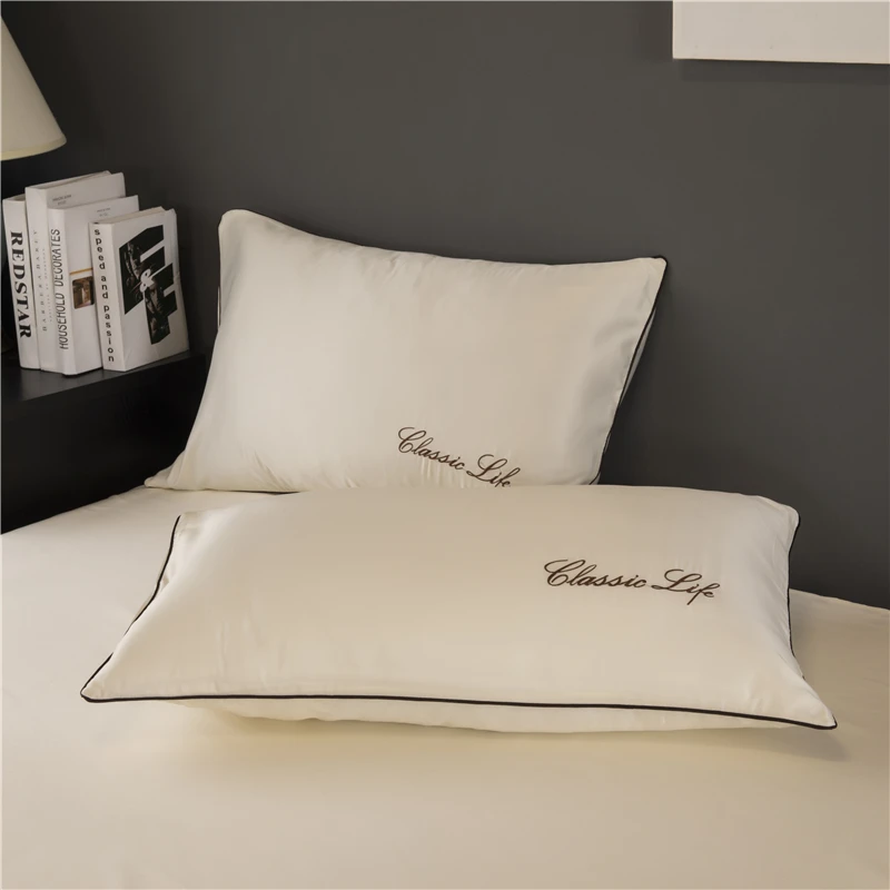 LI OU-mi bai Шелк наволочка высокого класса вышивка сна наволочка сплошной цвет шелковые наволочки с рисунком шелковицы - Цвет: LI OU-mi bai