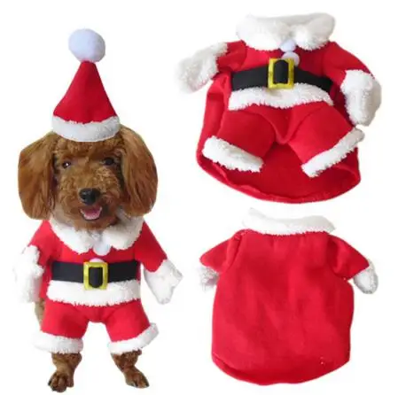 santa claus Санта-Клаус, кошка, костюм для собаки, одежда для маленьких собак, смешная Рождественская зимняя теплая одежда для собак, Одежда для животных для щенков пальто для кошек, одежда - Цвет: santa claus