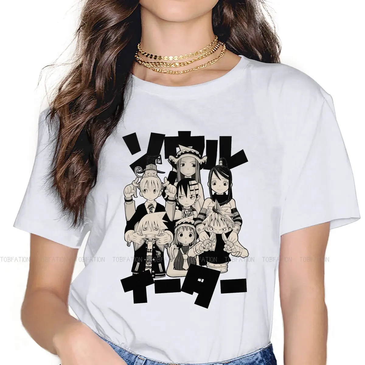 Soul Eater Manga Maka Evans Girls T Shirt Grim Mates Female Tops Harajuku Funny Tees Ladies 4XL Oversized Tshirt | Женская одежда