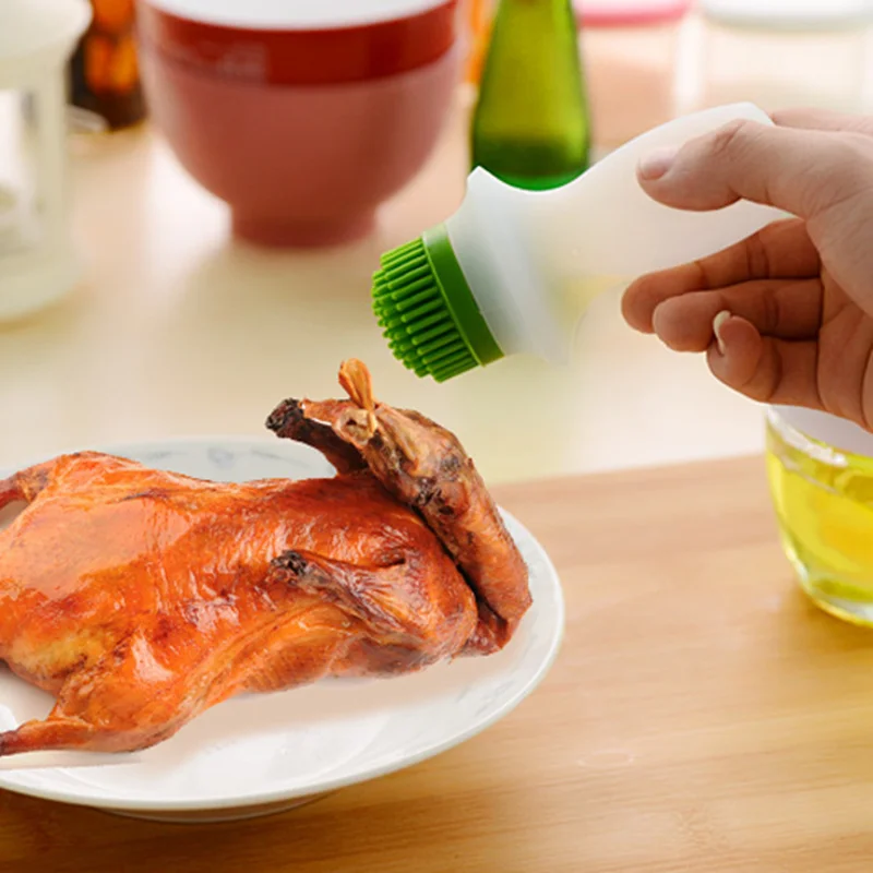 Новая кухонная бутылка для масла с силиконовой щеткой меда оливкового барбекю