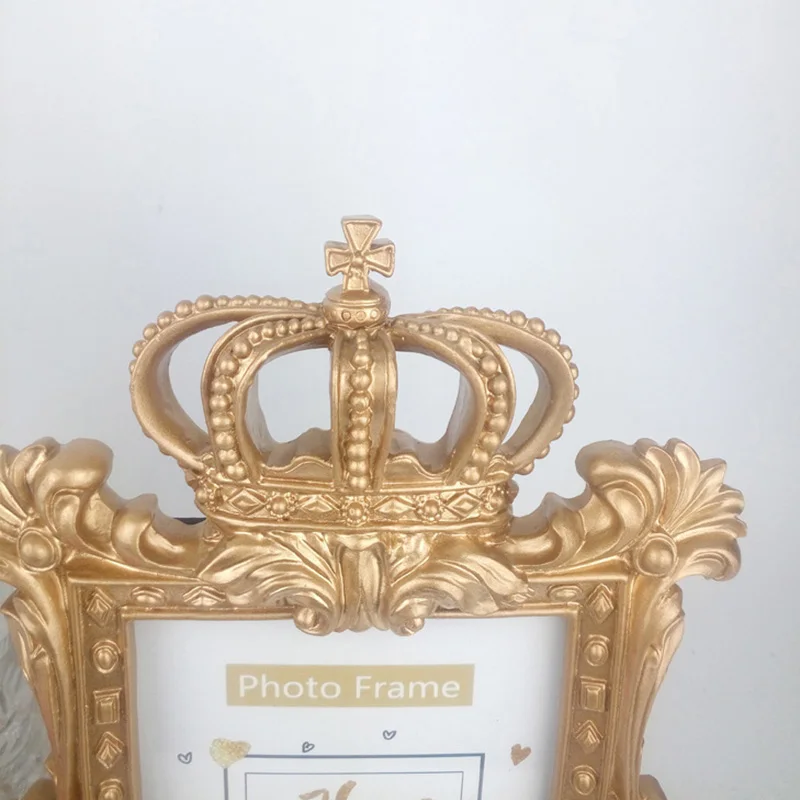 Оптовая продажа Скандинавская Золотая фоторамка в виде короны аксессуары для