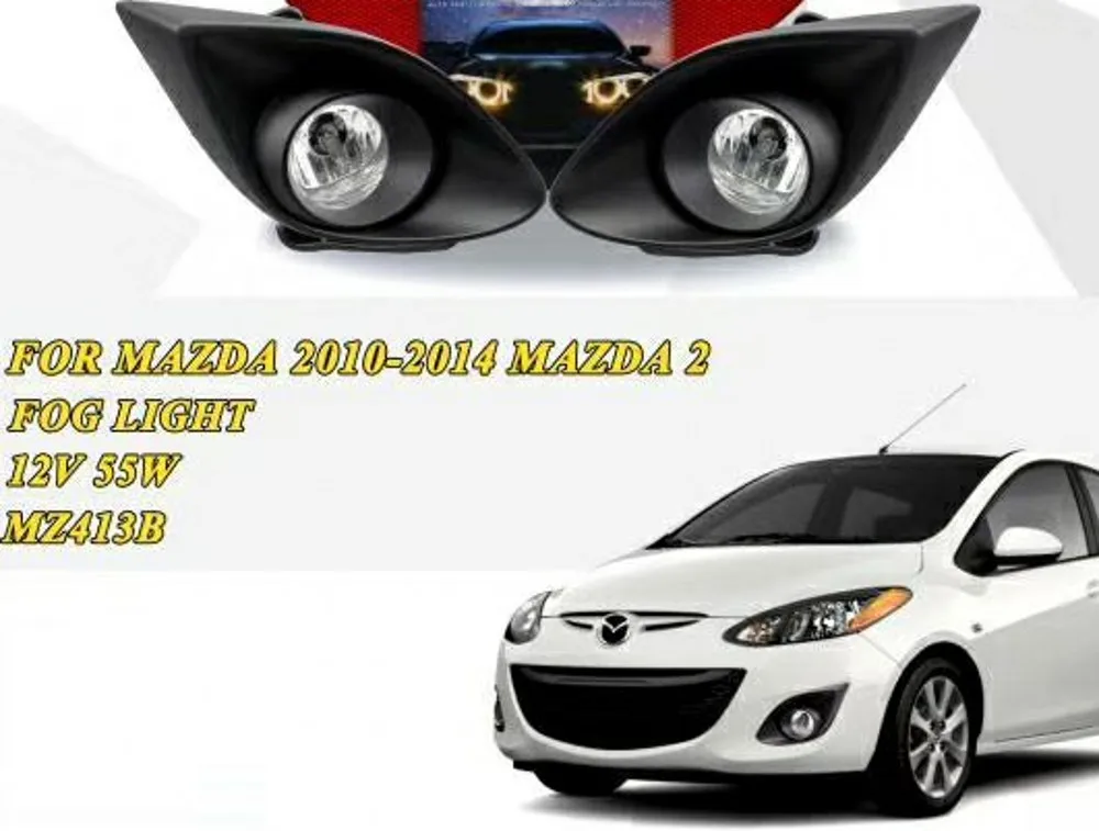 JanDeNing Автомобильные противотуманные фары для M AZDA 2 M2 2010 2014 Прозрачные галогенные