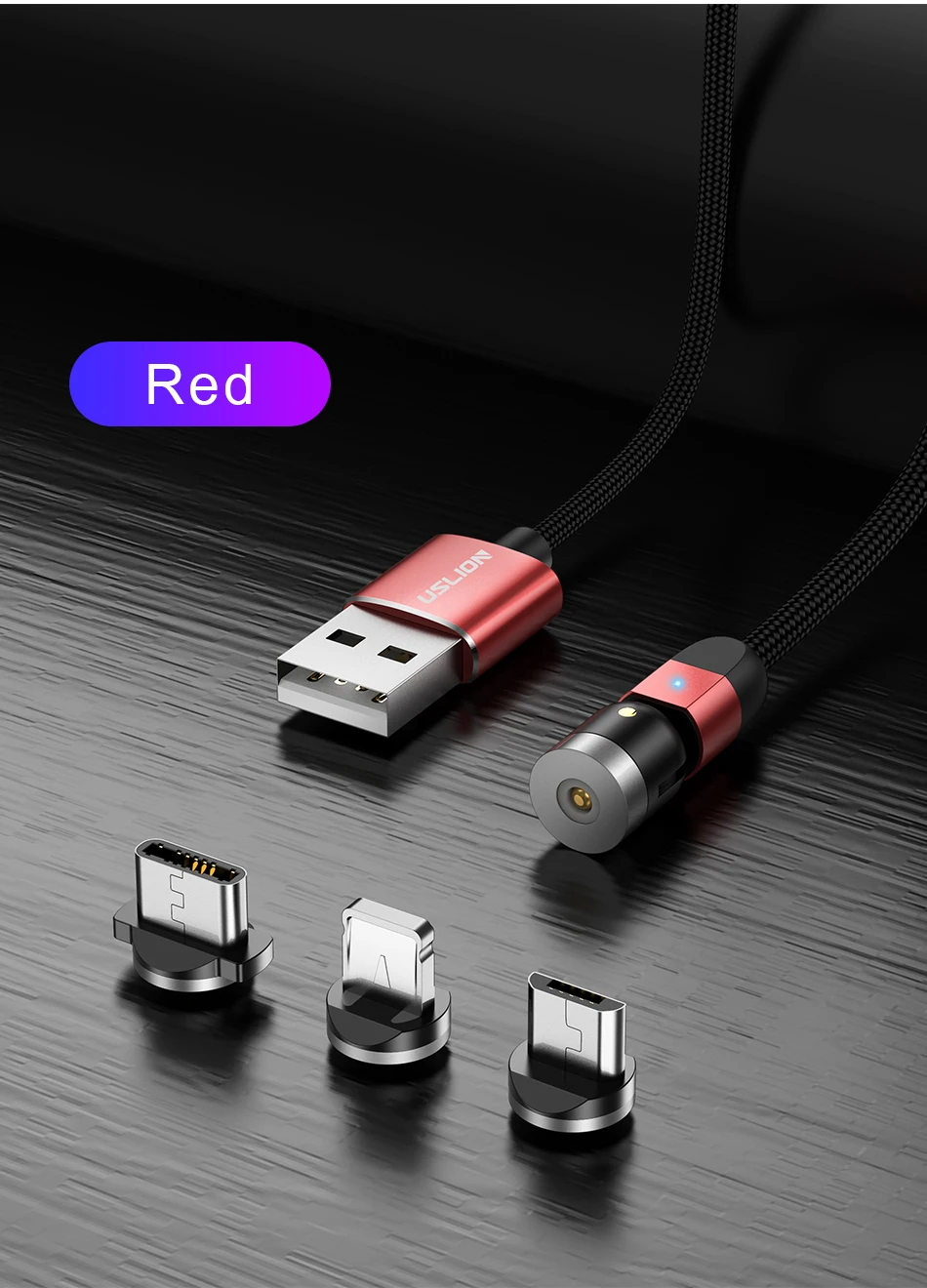 USLION Магнитный кабель usb type C Магнитный зарядный Micro usb кабель для iPhone samsung usb c Быстрая зарядка зарядный провод