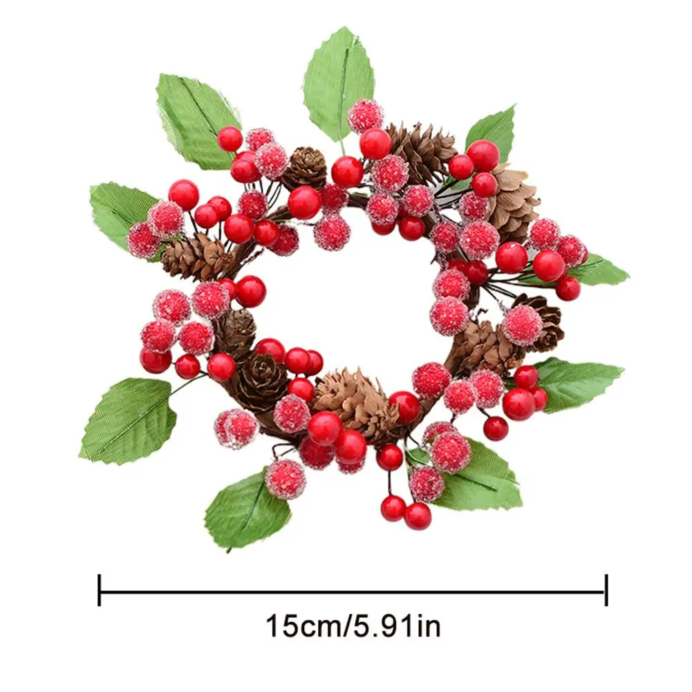 Christmas Wreath Pine Cone Rattan Christmas Door Decoration Bell Pendant Diy New Year Thanksgiving Christmas Wreath Decorations