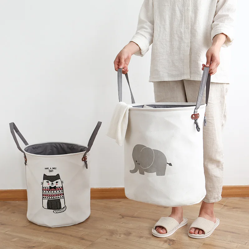 Мультяшная тканевая корзина для белья Большая складная грязной одежды хранения