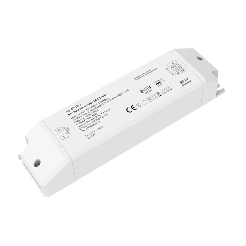 40W LED Dimmer Constant Voltage Driver with 2.4G Receiver controller function for single color Dual RGB led strip lights | Лампы и