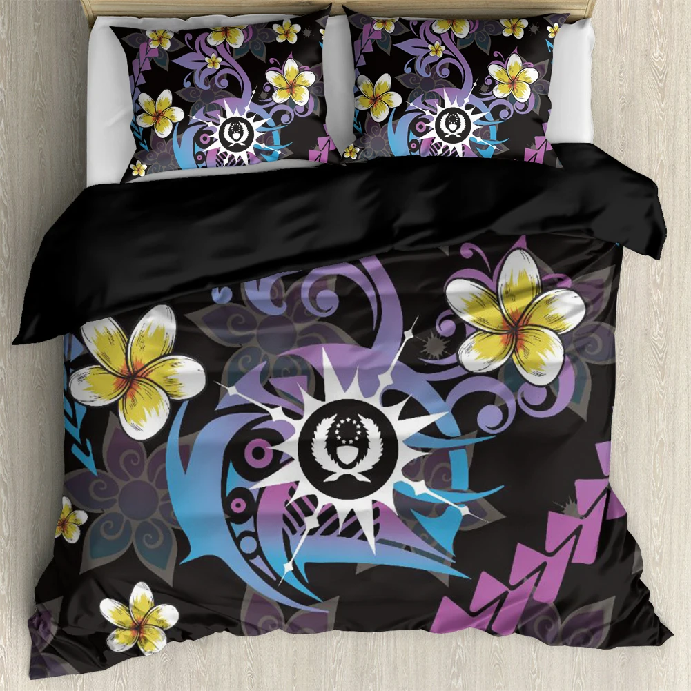 

TOADDMOS Pohnpei Plumeria Polynesian Pattern Bed Duvet Cover Pillowcases Comfort Bedding Set Premium Quilt Cover & Pillowslips