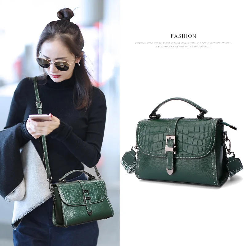

2021 Europe new fashion small trend women's bag fashion crocodile bag portable One Shoulder Messenger Bag Small Square handbags