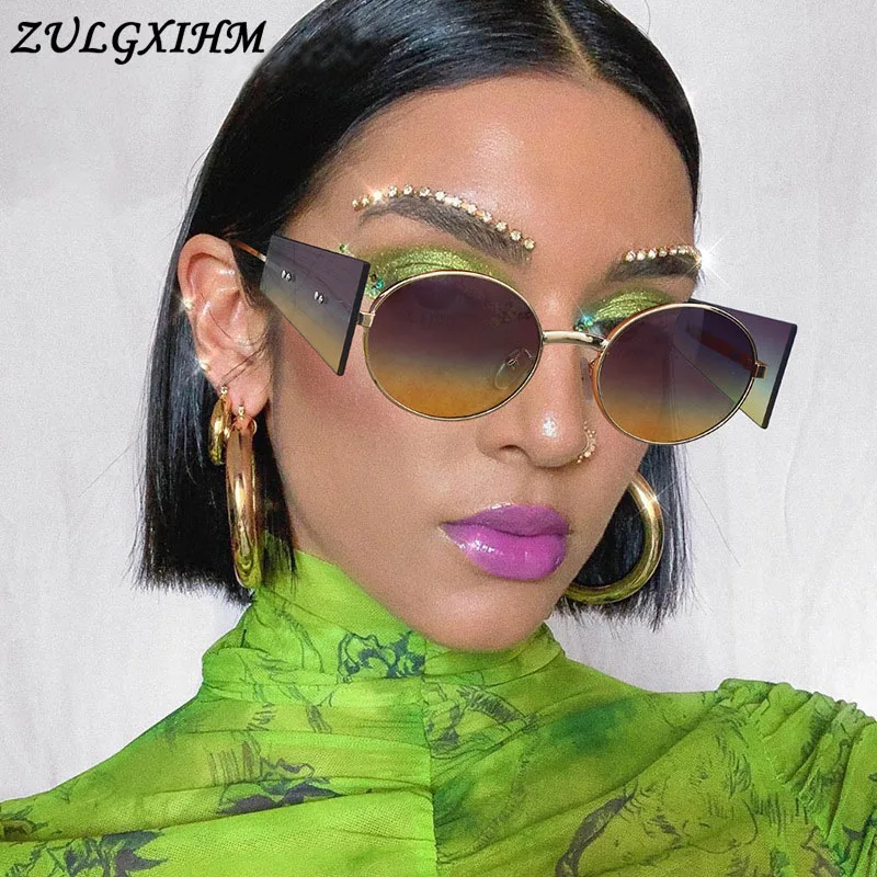 Новинка 2020 роскошные женские солнцезащитные очки в стиле стимпанк круглые