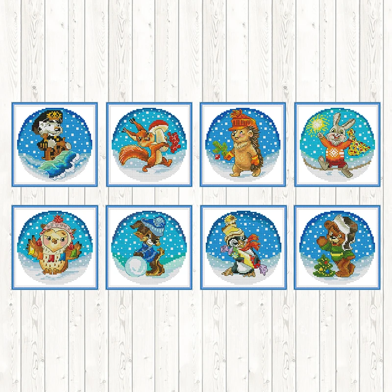 Вышивка крестом из мультфильма Joy Sunday вышивка совами собаками пингвинами