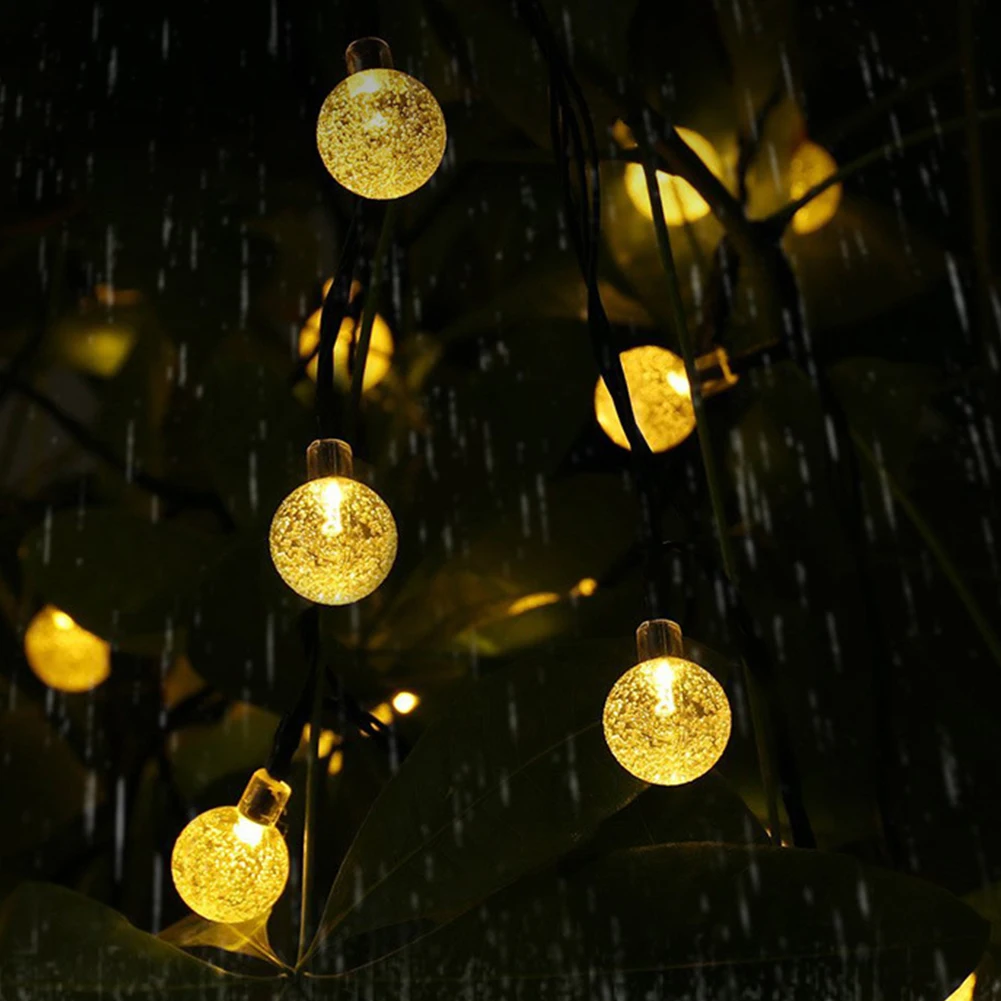 

LED Solar String Lights IP65Waterproof Crystal Balls Lights Flash Waterproof Fairy For Outdoor GardenWedding Decoration