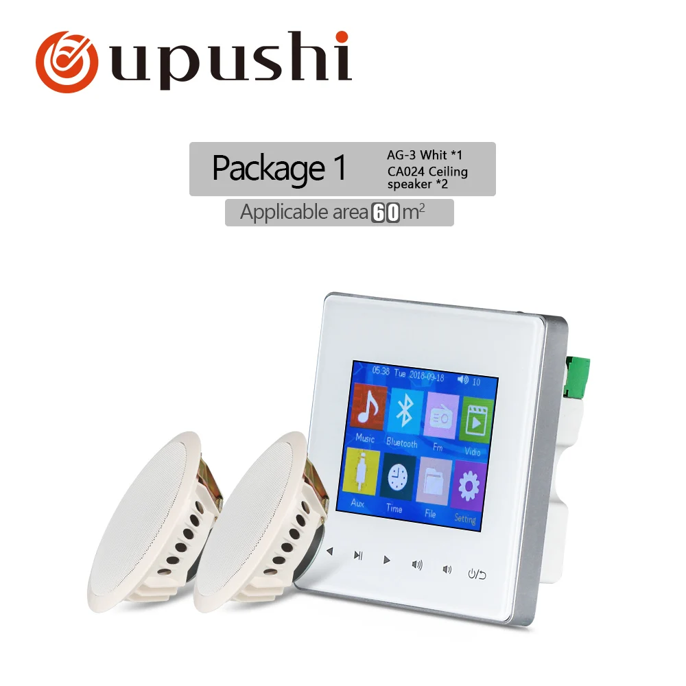AG-3 WITH 2 CA024 Oupushi AG-3 Bluetooth Умный домашний фоновый музыкальный контроллер усилитель подключения хорошего качества звука Потолочные динамики - Цвет: AG-3 WITH 2 CA024