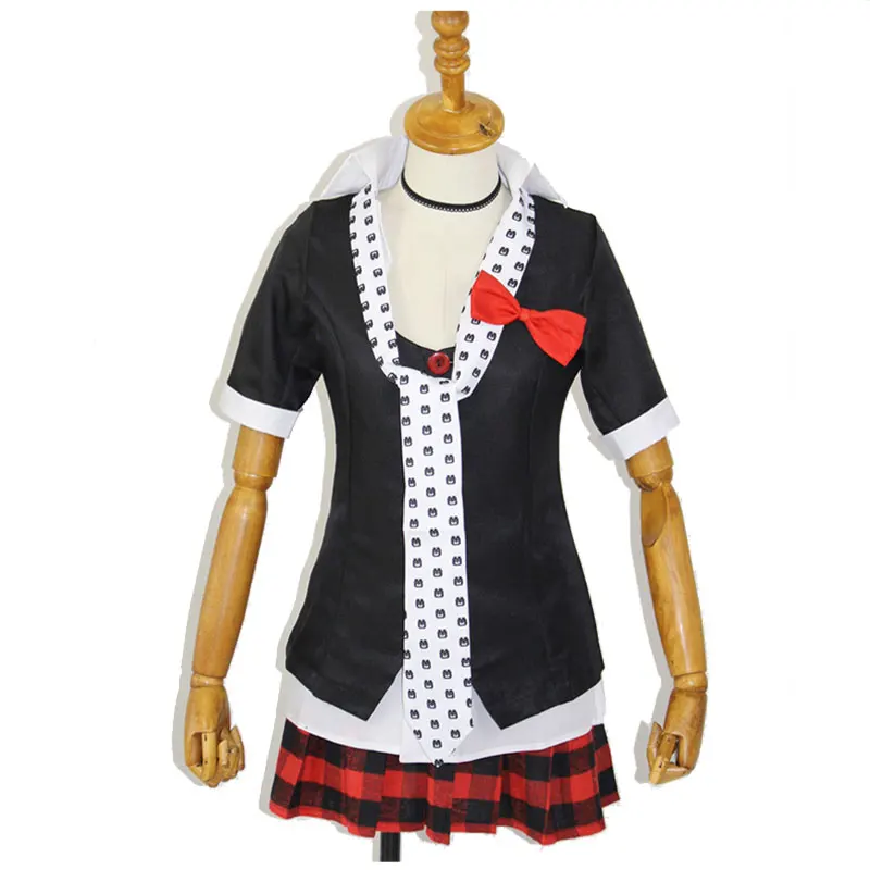 

2020 полный комплект, Женский костюм для косплея, розовый длинный парик с женской юбкой «данганронпа», косплей, рубашка, игрушка медведя