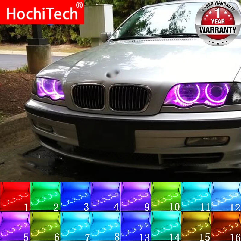 Аксессуары для BMW E36 E38 E39 E46 Проектор 4x131 мм фары многоцветные RGB светодиодный