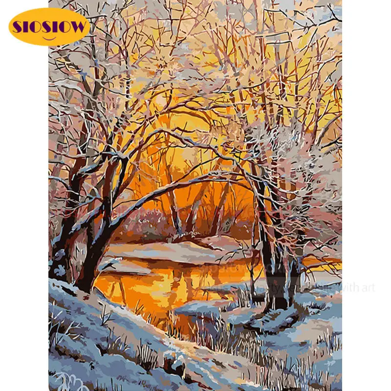 5d Алмазная мозаика для творчества вышивка деревья пейзаж 3D живопись зимний с