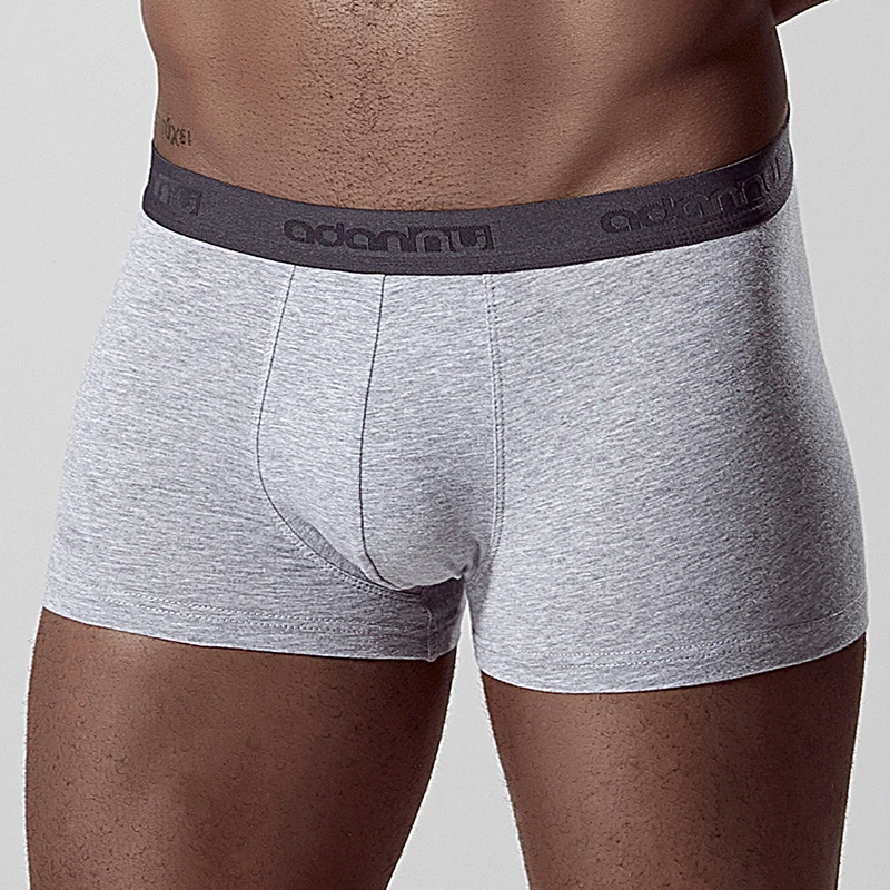 AD304-Gray ORLVS однотонные боксеры, мужское нижнее белье, сексуальное Брендовое нижнее белье, мужское дышащее хлопковое нижнее белье, мужские боксеры, боксеры, шорты для мужчин, Cuecas OR118 - Цвет: AD304-Gray