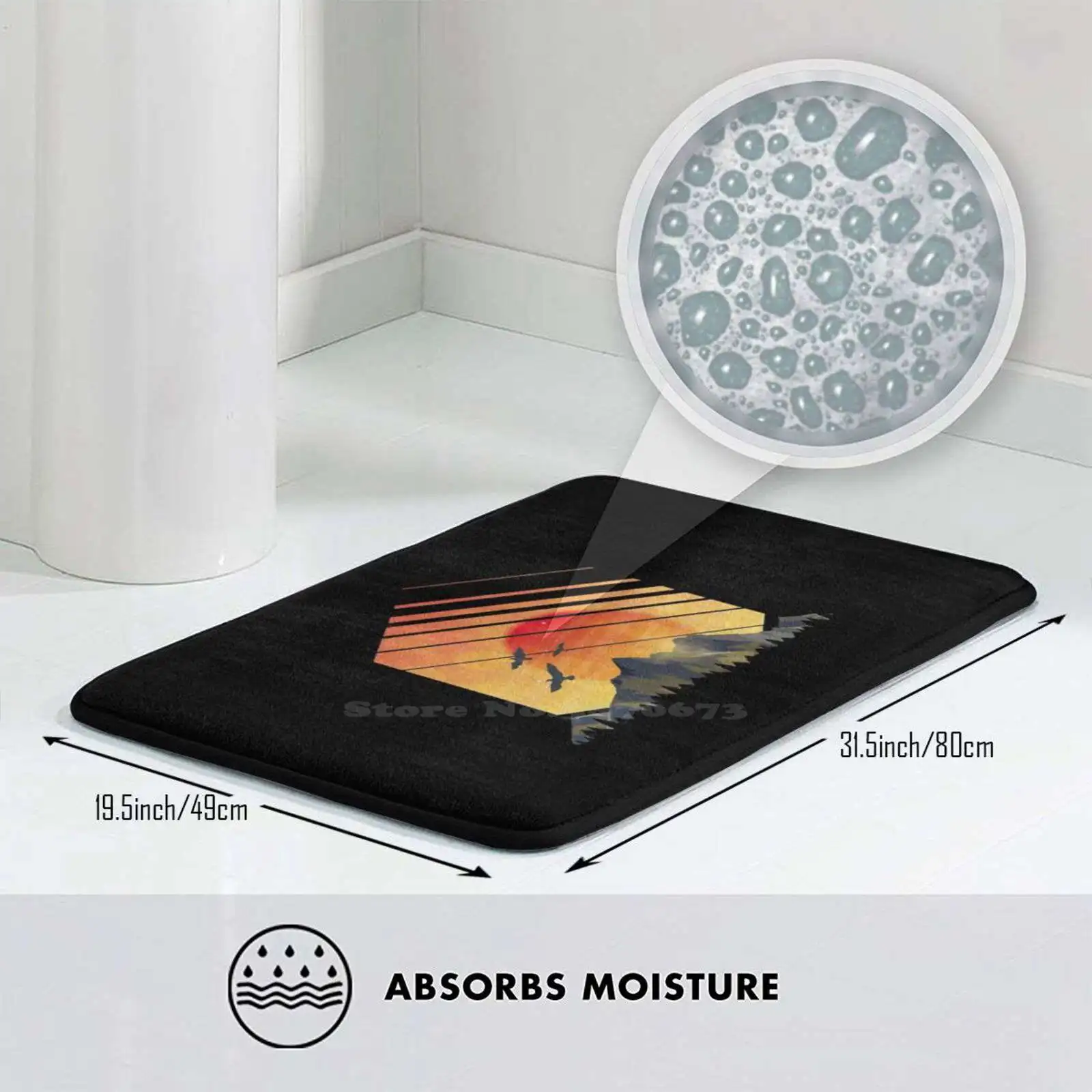 Идея подарка для отдыха Горный пейзаж Мягкая подушка Домашний ковер Дверной