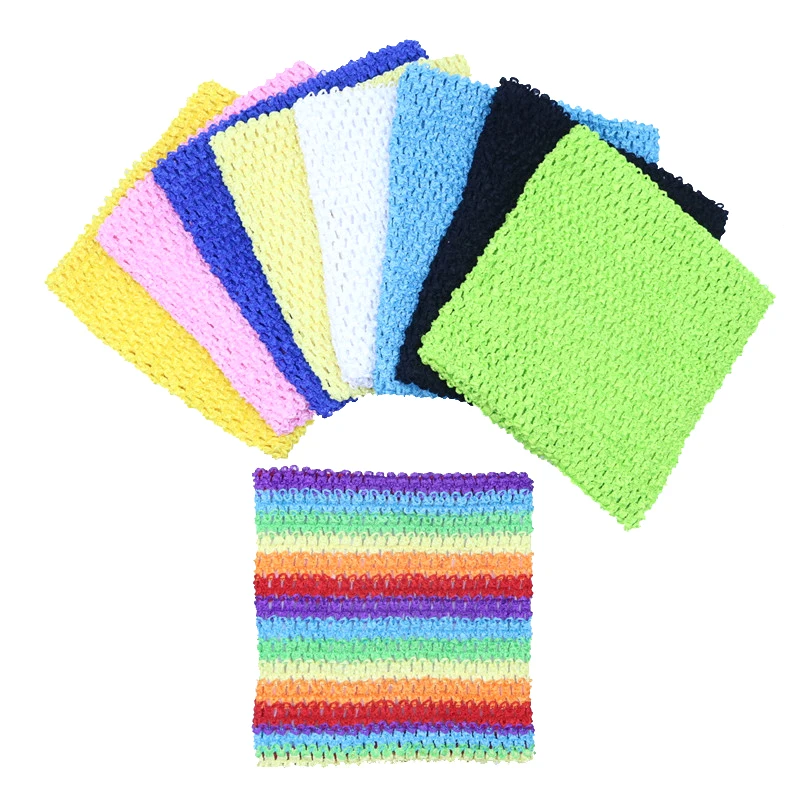 

8-дюймовая Радужная вязаная юбка-пачка, топы с подкладкой для девочек, нагрудная повязка, шитье, трикотажная ткань, подарки на день рождения, ...